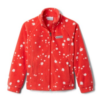 Columbia Benton Springs II Printed Fleece, Chamarras Rojos Para Niña | 781952-DBK